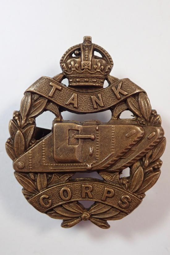 Tank Corps (Pre 1923) Officers Service Dress Cap Badge (J&Co.)
