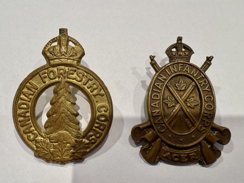 2 Canadian Badges: Forestry Corps & Infantry Corps