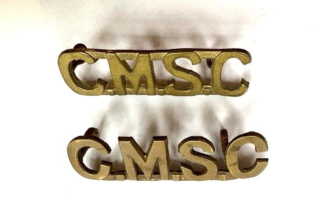 WW1 Canadian CEF CMSC Military Staff Clerks Pair of Shoulder Titles