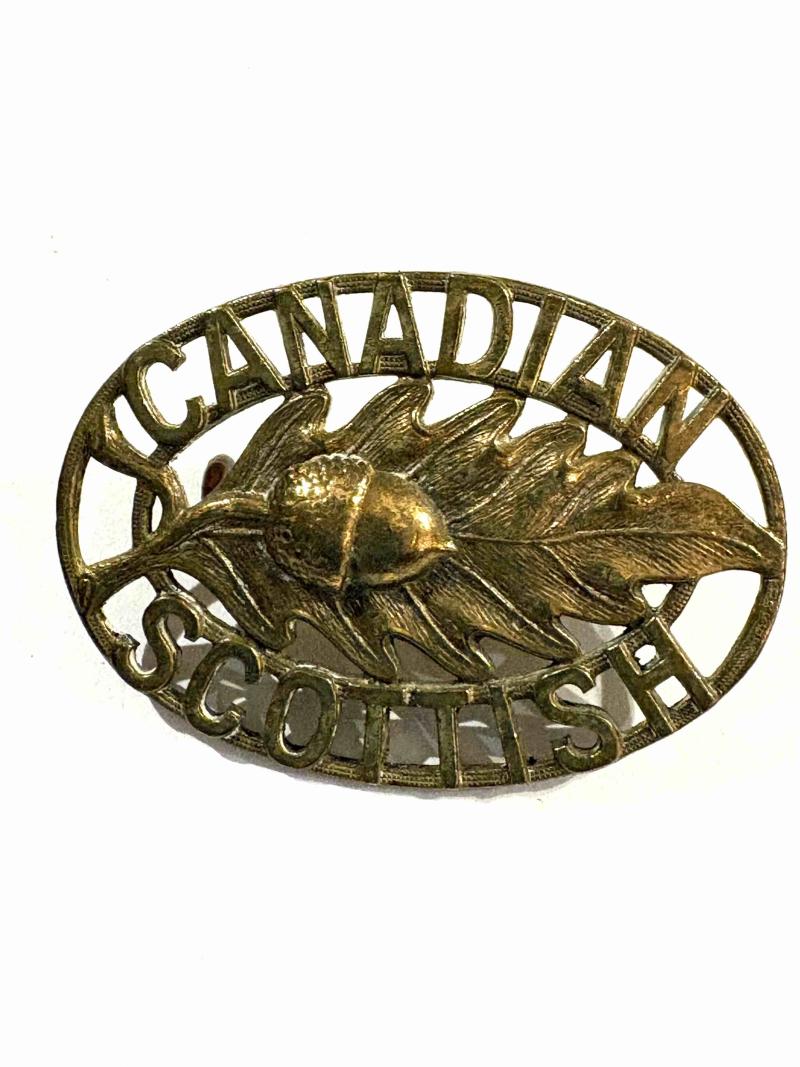 Canadian Scottish Military Badge. Brass