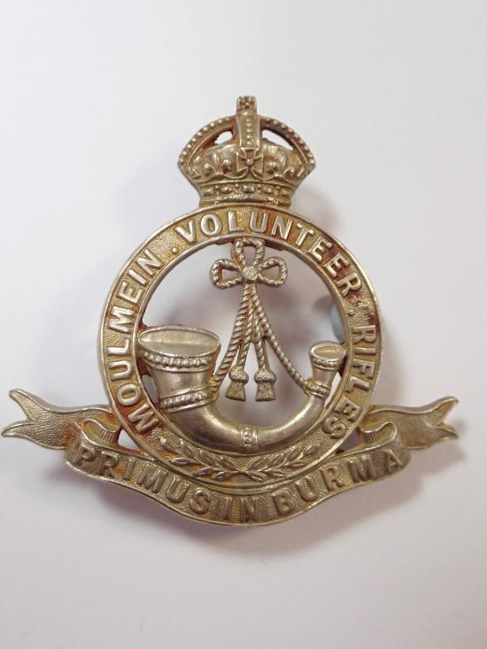 Moulmein Volunteer Rifles original Headress Badge (Gaunt)