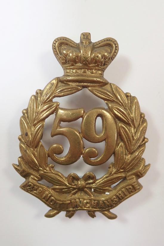 59th (2nd Nottinghamshire) Foot Victorian Glengarry Cap Badge.