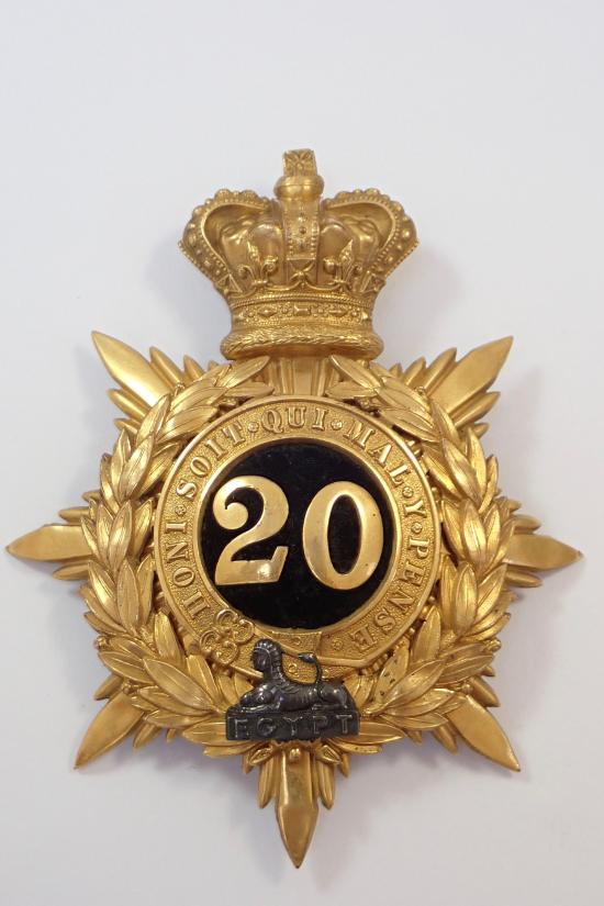 20th (Lancashire Fusiliers) Regiment of Foot Officers Victorian Helmet Plate.