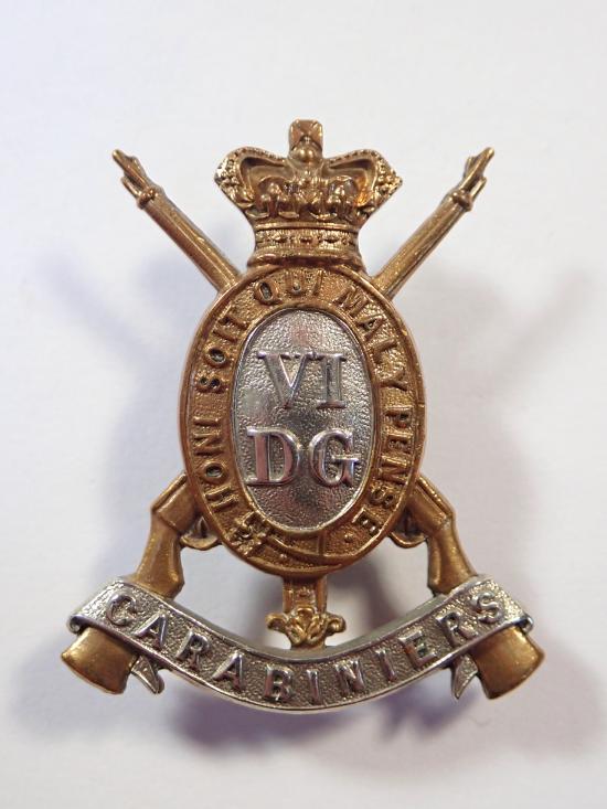 6th Dragoons (Carabiniers) Victorian Cap Badge.