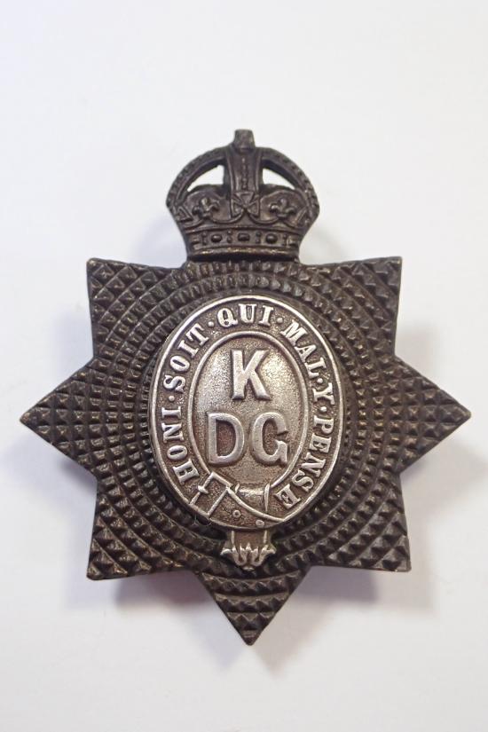 Kings Dragoon Guards original Officers Service Dress Cap Badge (Gaunt).