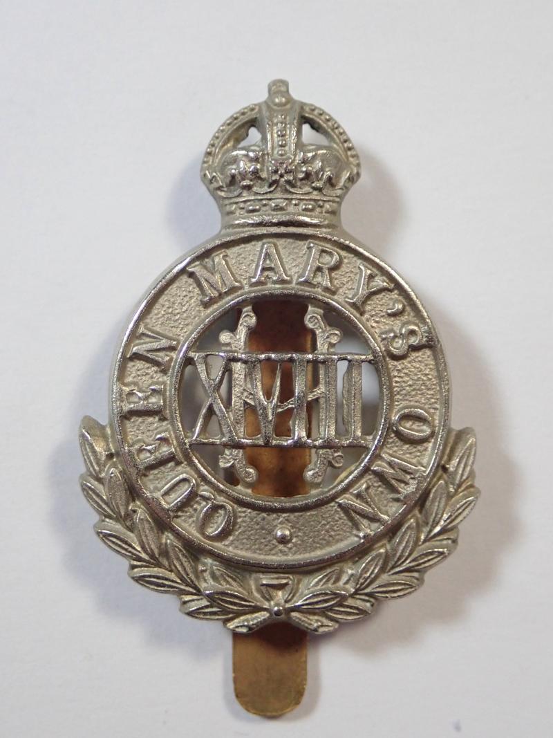 Queen Mary's Own 18th Hussars Cap Badge.
