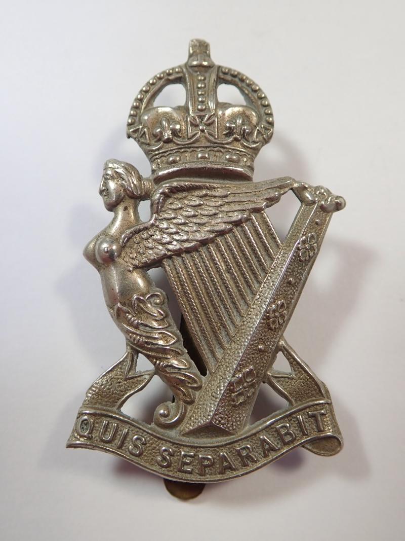 Royal Ulster Rifles Inverted Slider Cap Badge.