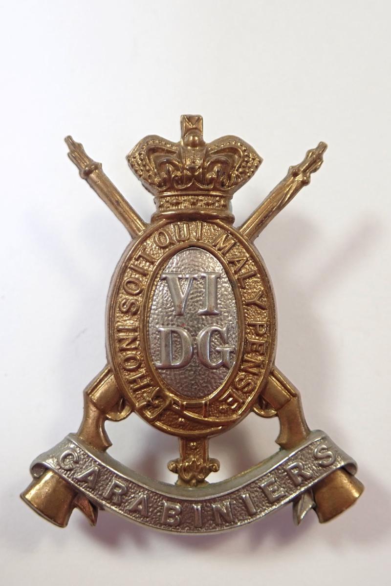 6th Dragoon Guards (Carabiniers) Victorian Cap Badge.