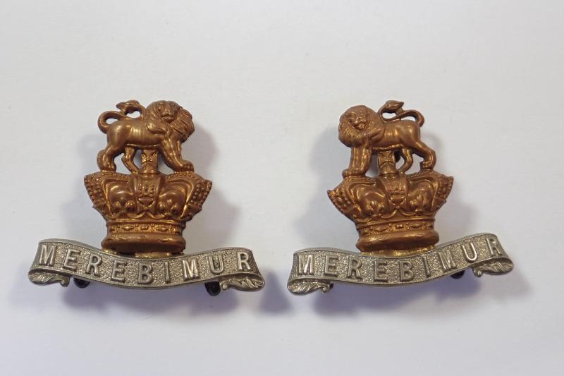 15th The King's Hussars Matching Victorian Collar Badges.