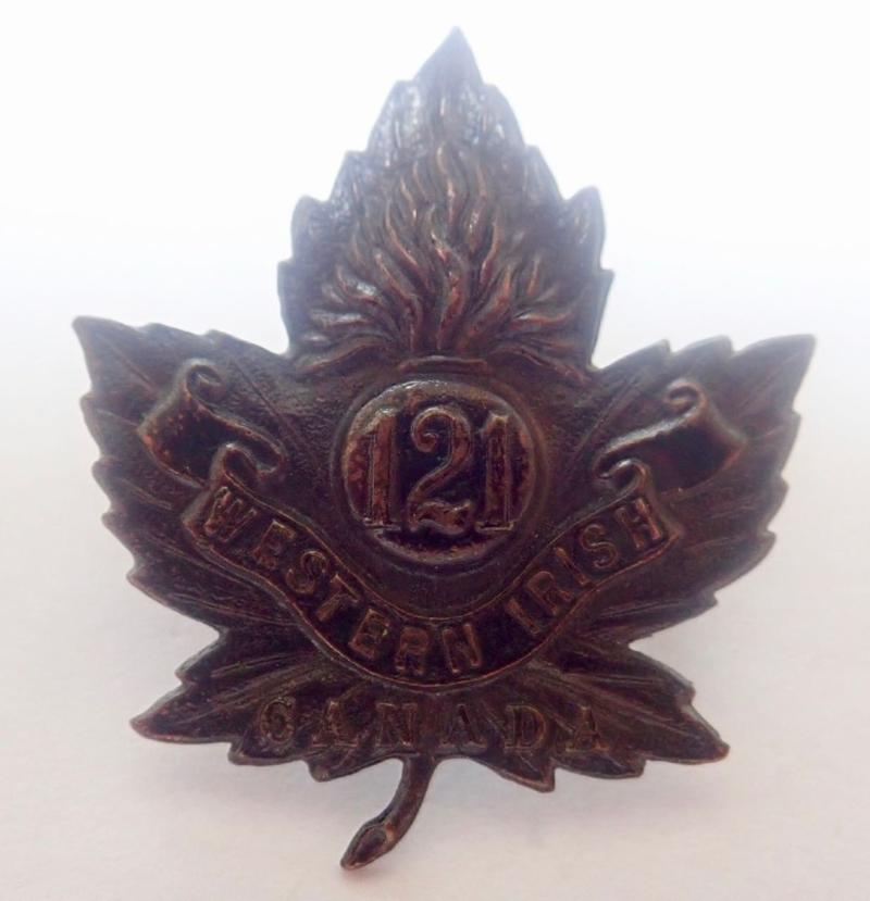 121st (Western Irish) Infantry Battalion WW1 Collar Badge.