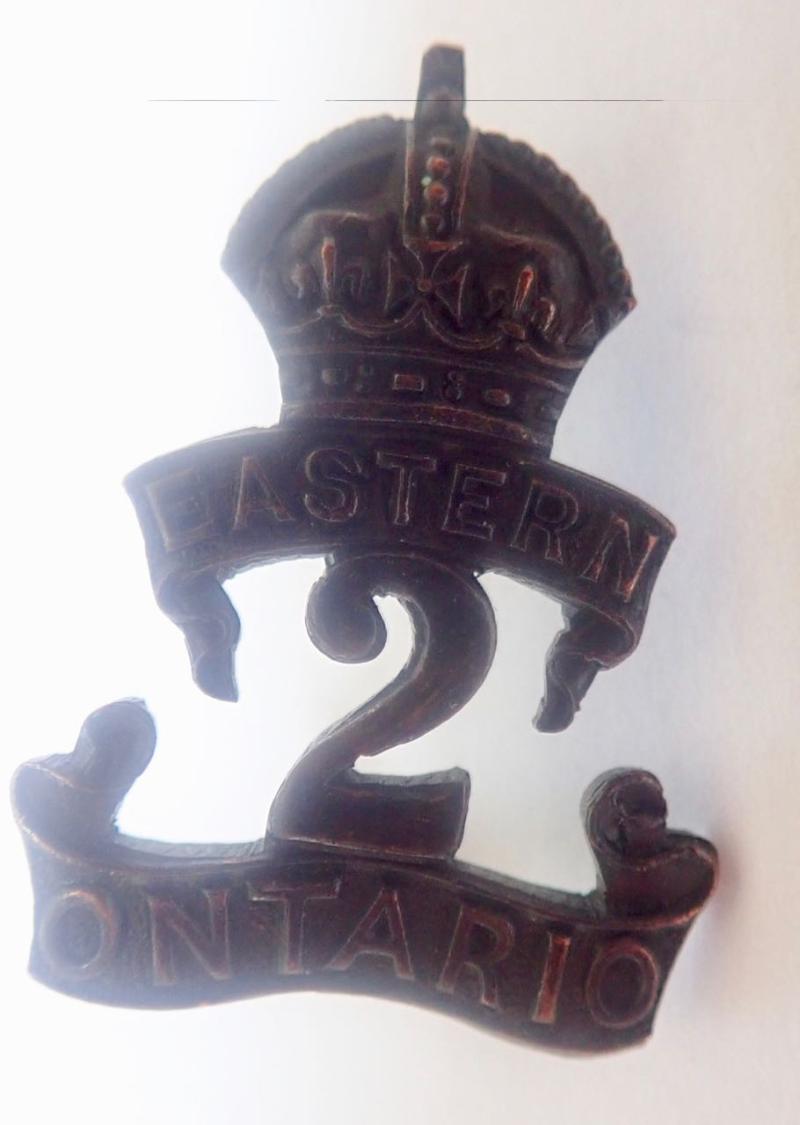 2nd (Eastern Ontario) Infantry Battalion WW1 CEF Collar Badge,