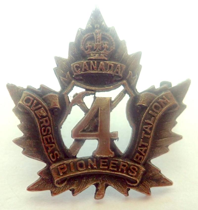 4th  Pioneerss Battalion CEF WW1 Collar Badge.