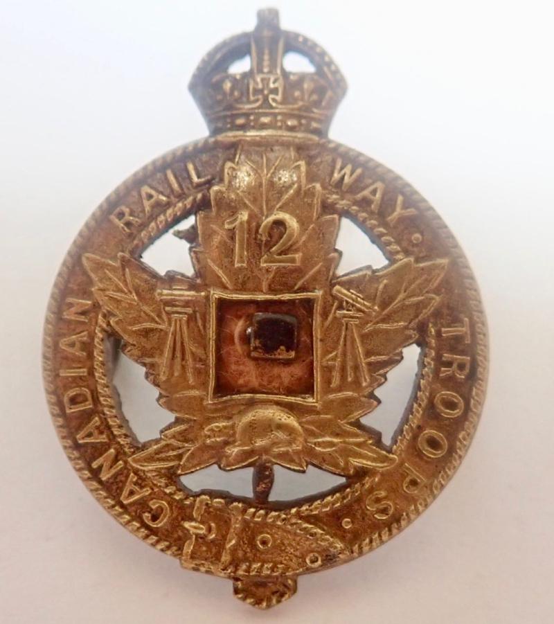 12th Railway Troops Battalion CEF WW1 Collar Badge.