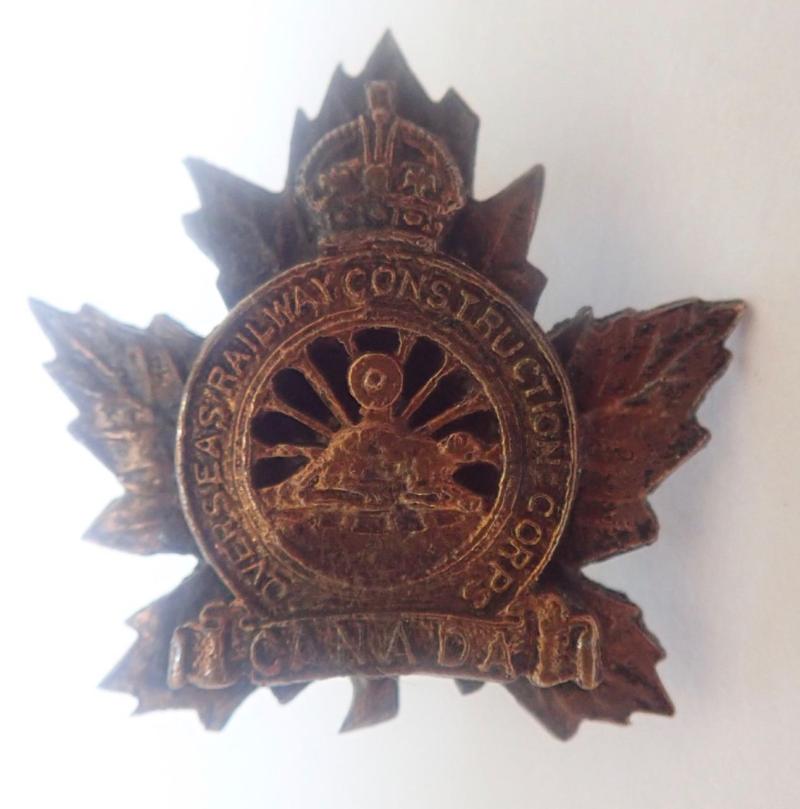 Railway Construction Corps CEF WW1 Collar Badge.