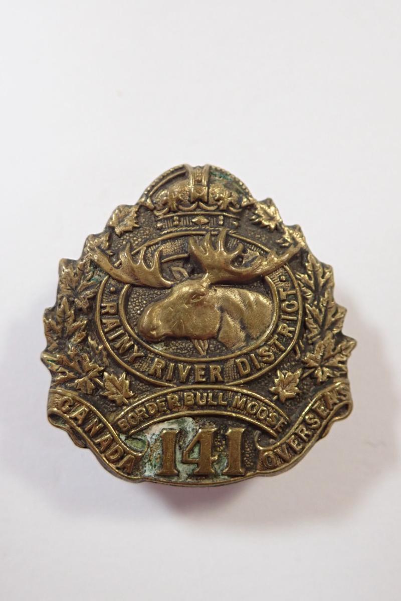 141st (Rainy River District) Infantry Battalion CEF WW1 Collar Badge.