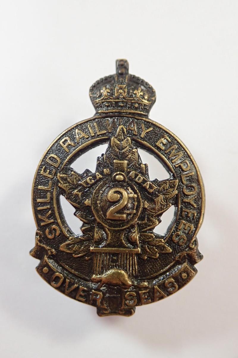 2nd Skilled Railway Employees CEF WW1 Collar Badge.