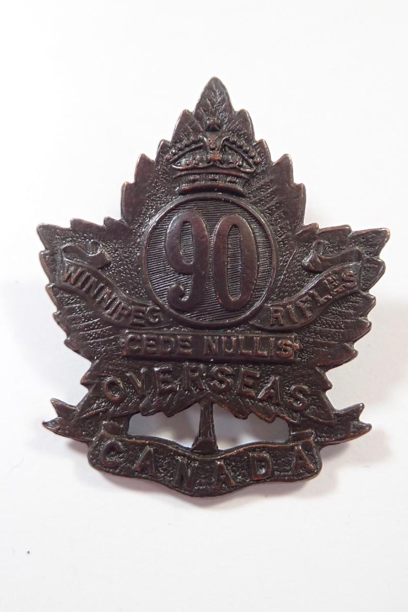 90th  (Winnipeg Rifles) Infantry Battalion CEF WW1 Collar/Sweetheart Badge.