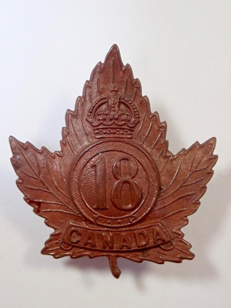 18th (Ontario) Infantry Battalion CEF Cap Badge