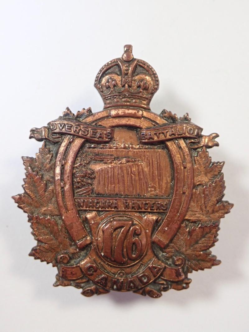 176th (Niagra Rangers) Infantry Battalion CEF Cap Badge.