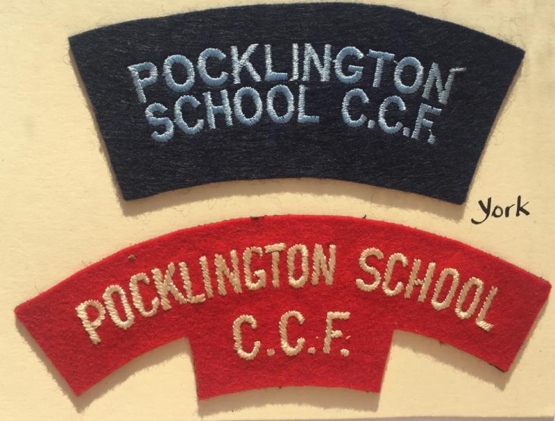 2 Variations POCKLINGTON SCHOOL CCF CLOTH SHOULDER TITLES