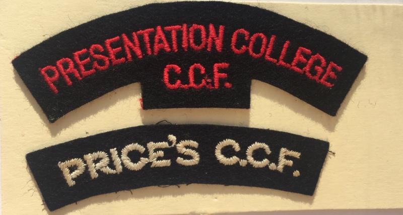 2 CCF CLOTH SHOULDER TITLES - Presentation & Prices College