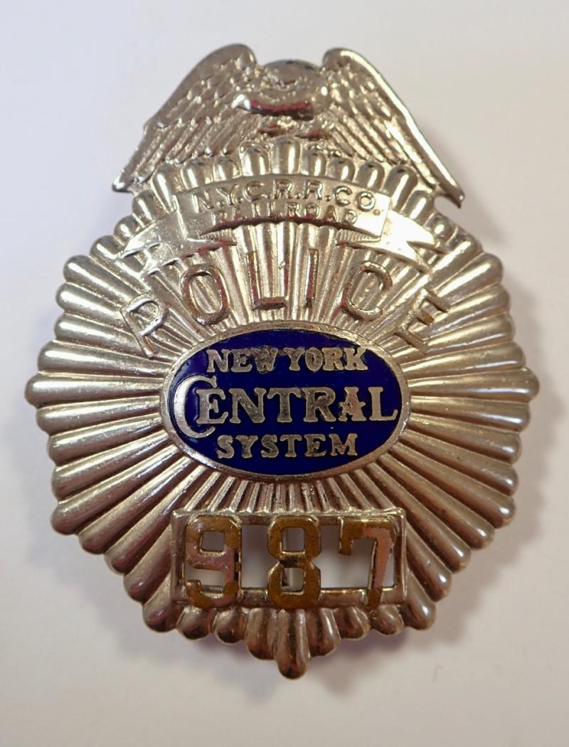 Obsolete American Police Badge. City of New York RAILROAD NEW YORK CENTRAL SYSTEM