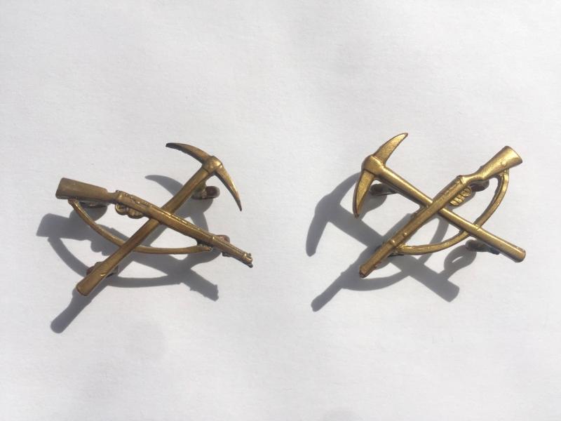 Pioneer Corps. Pair of Collar Badges.