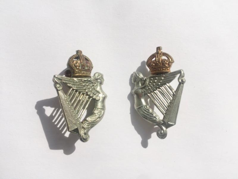 8th Kings (Royal Irish) Hussars Collar Badges.