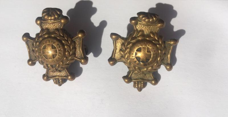 ROYAL SUSSEX REG'T Victorian Pair of Collar Badges.