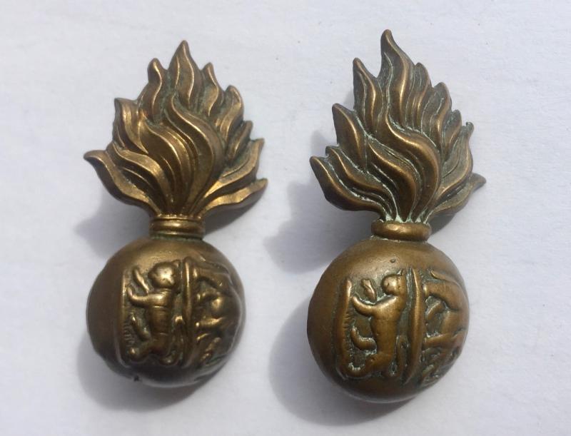 2 Royal Dublin Fusiliers Collar Badges