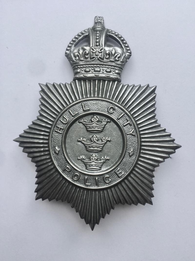 Hull City Police Helmet Plate King's Crown Obsolete