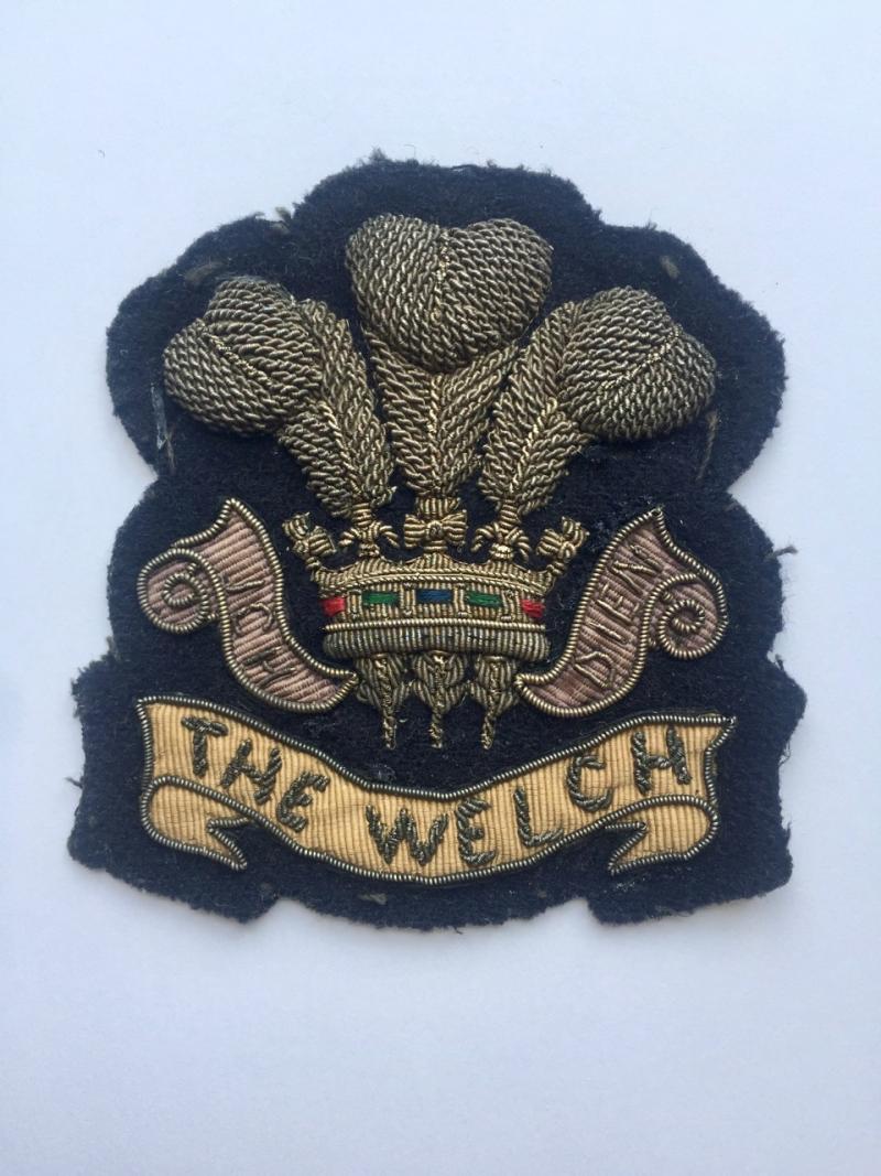 The Welch Regiment Hand-Sewn Bullion Badge