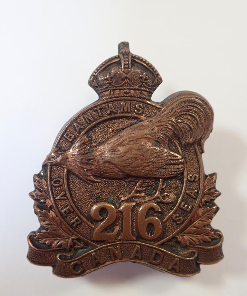 216th (Toronto)Bantams Infantry Battalion CEF Cap Badge (Ellis).