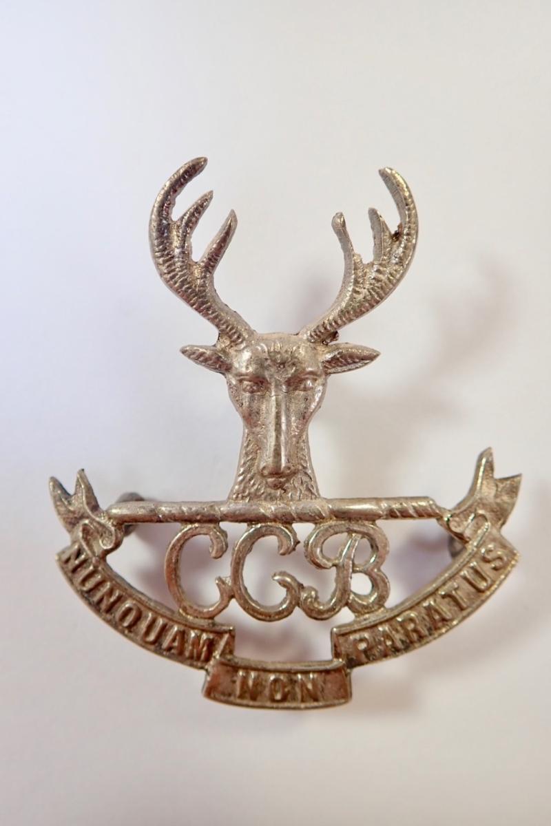 CCB  Ceylon Cadet Battalion British Colonial Cap Badge Badge