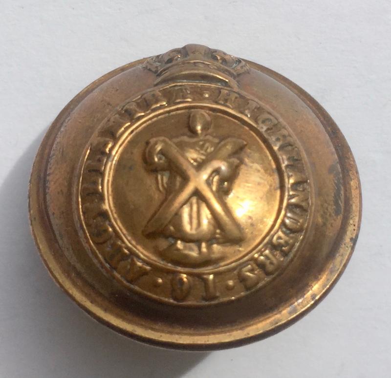 Large Gilt Button. 91st FOOT  Argyllshire Highlanders