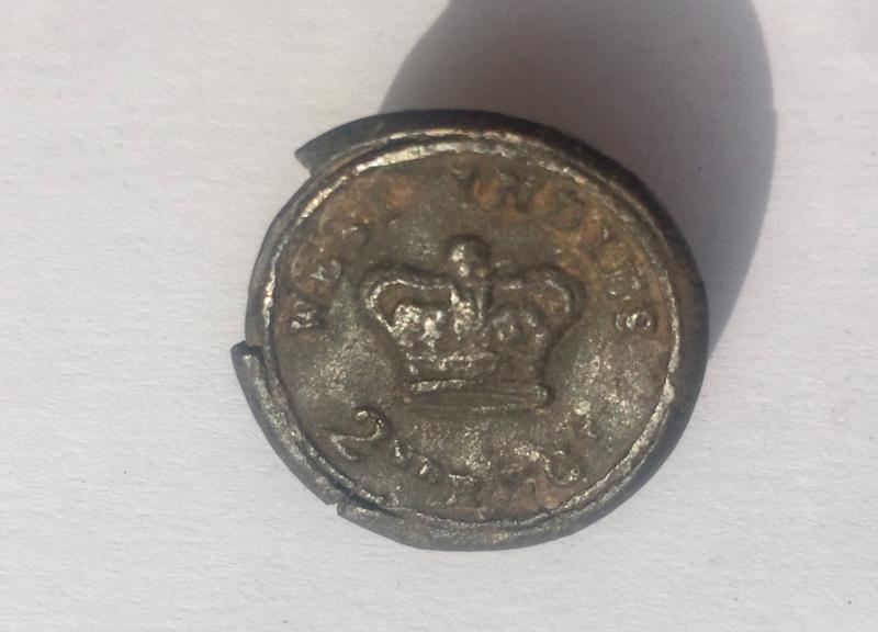 2nd Regiment of Foot West Indies Georgian Button