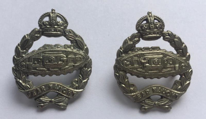 Pair of Royal Tank Corps WW1 Pattern Collar Badges