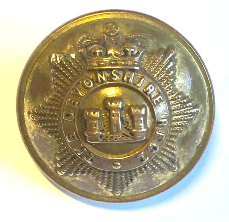 Victorian Gilt Button. The Devonshire Regiment - Jennens