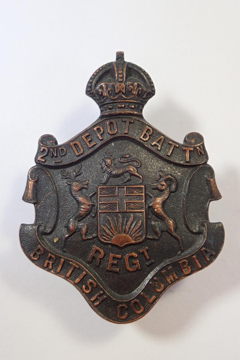 Canada: 2nd (British Columbia) Depot Battalion CEF Cap Badge.