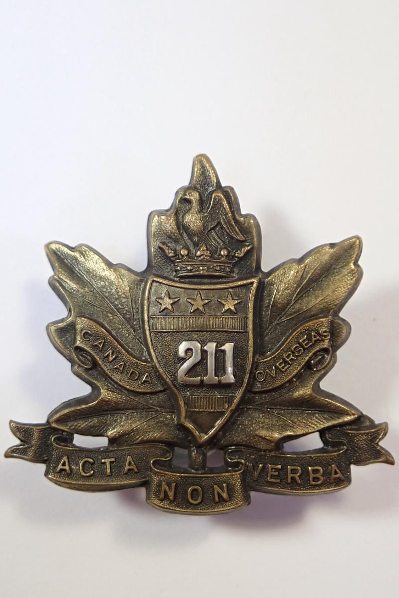 211th (Alberta Americans) Infantry Battalion CEF Cap Badge.