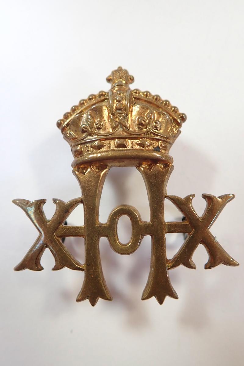 20th Hussars Victorian Cap Badge.