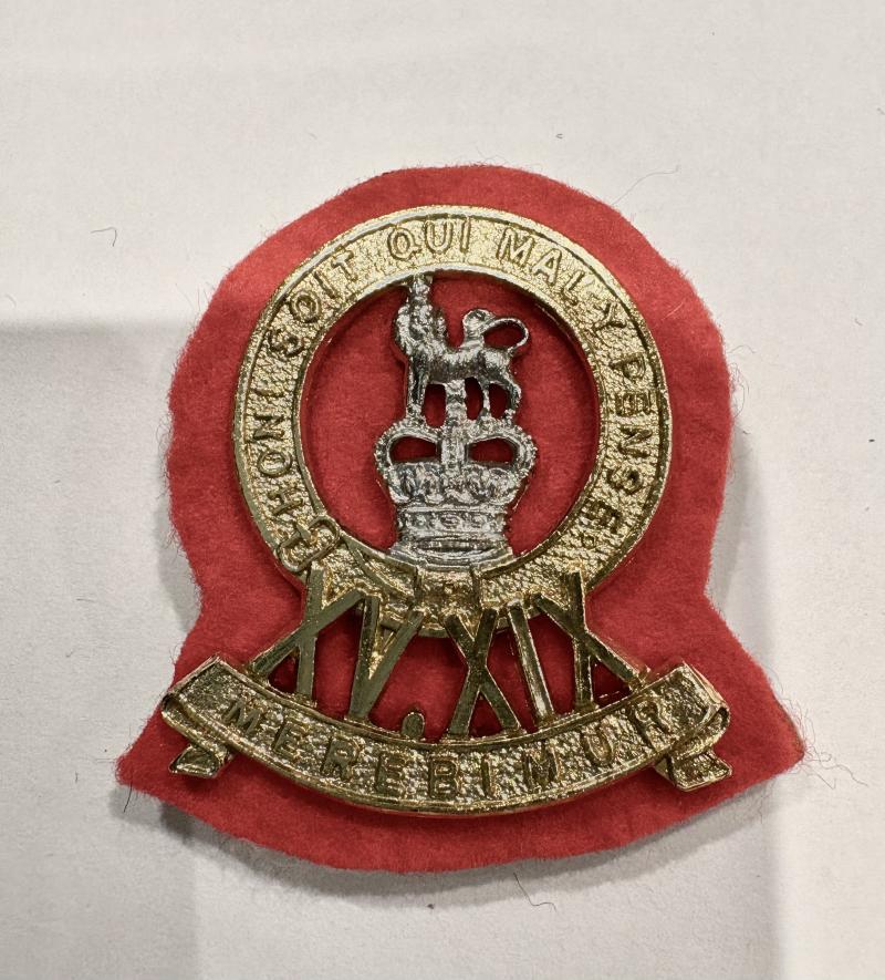 15th/19th Lancers Anodised/Staybrite Cap Badge