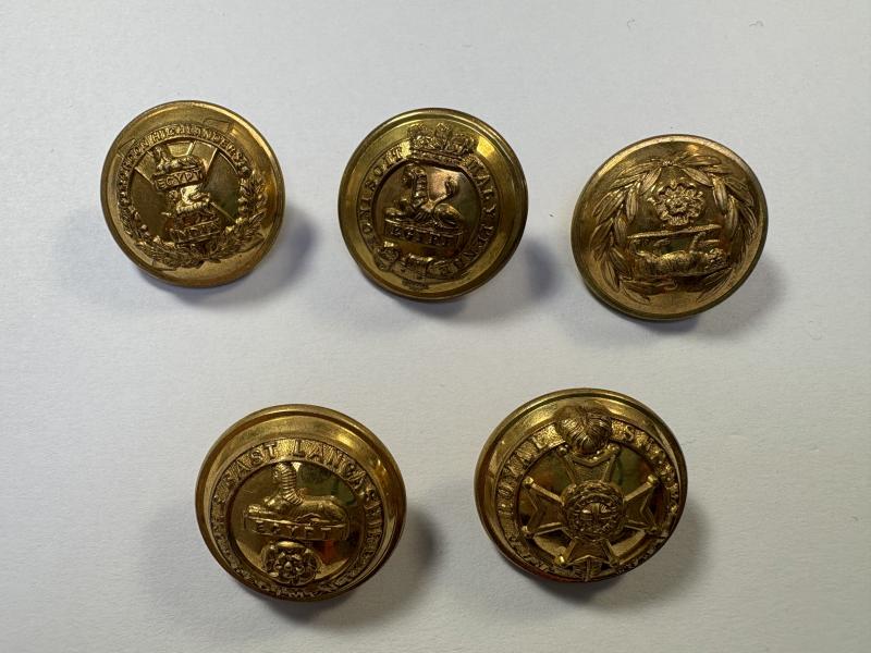 5 Victorian Gilt Buttons by Jennens & Milton