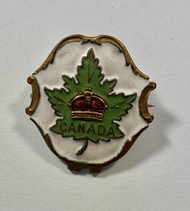 Canadian Sweetheart Brooch, White-faced enamel