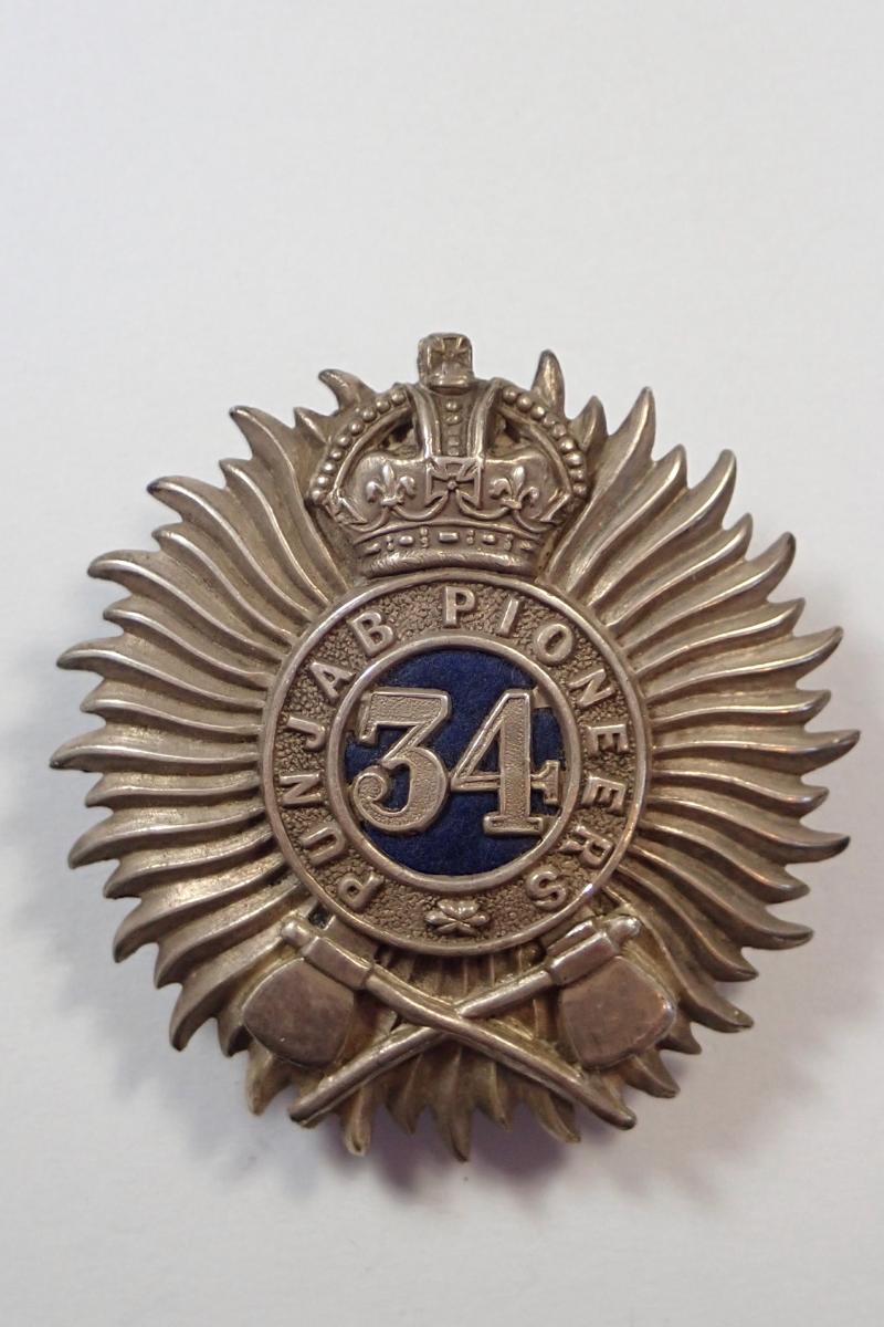 India: 34th Punjab Pioneers Officers(1901-03) Headress Badge.