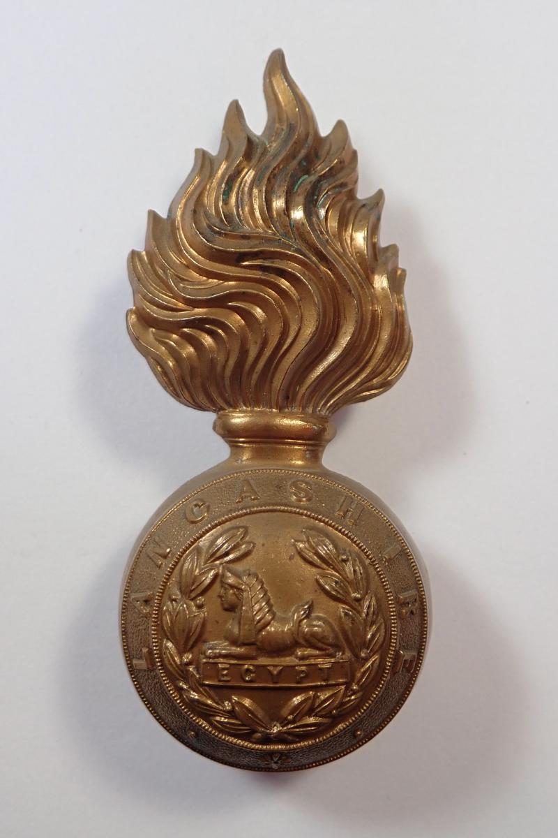 Lancashire Fusiliers Fur Cap Grenade Cap Badge.