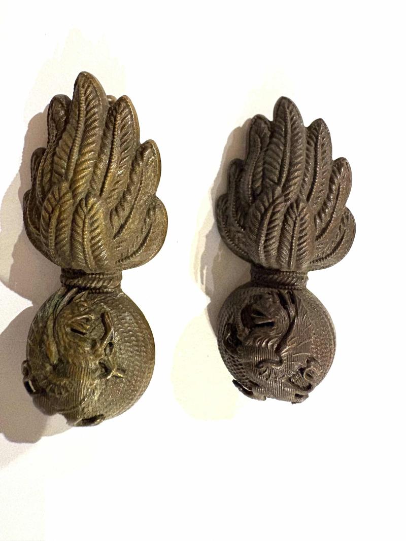 A Pair of Royal Welsh Fusiliers Bronze Collar badges