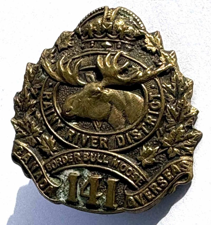 Canadian Collar Badge. CEF. 141st Rainy River District