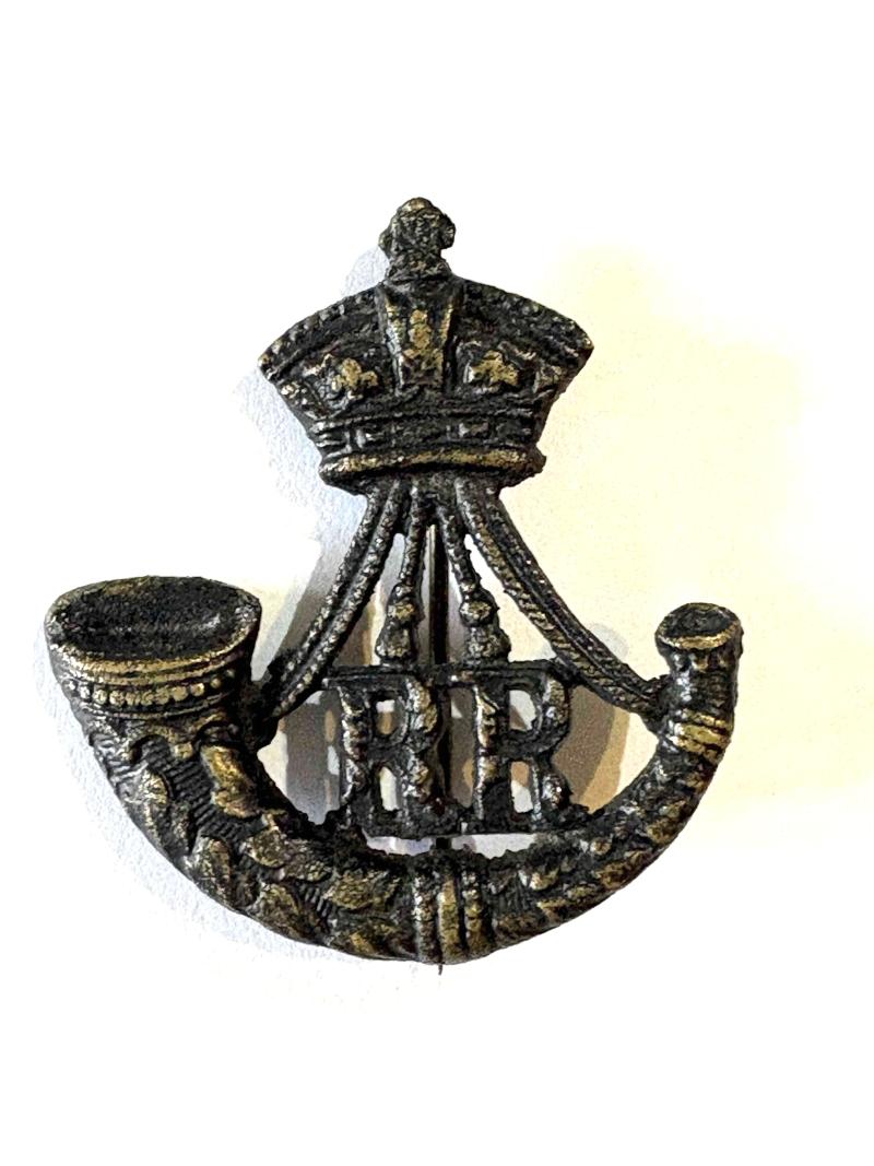 Blackened Rajputana Rifles Headress Badge. V.C Crown