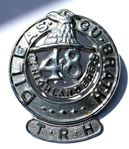 Canadian Chrome Badge of the  48th Highlanders TRH